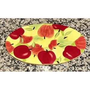 Temptations By Tara Fruit Basket Ceramic Trivet Hot Plate Oval 12.5" X 7.25"
